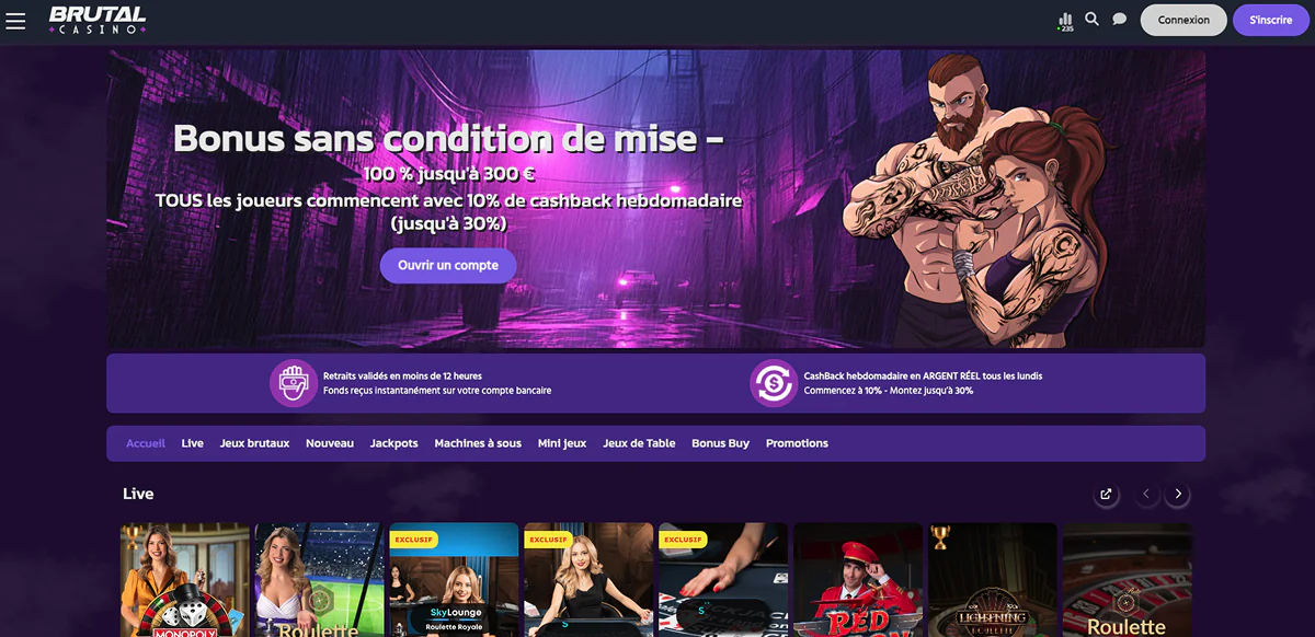 Avis sur le casino Brutal Brutal Casino Online Avis