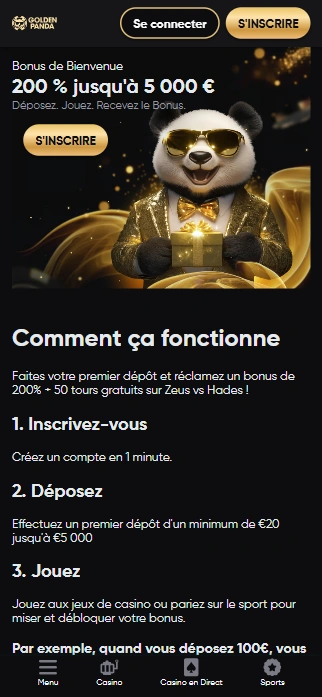 Bonus de Bienvenue en Casino GoldenPanda Profitez GoldenPanda 2026 - Emporter Superbe Bonus sans Dépôt pour Jouer