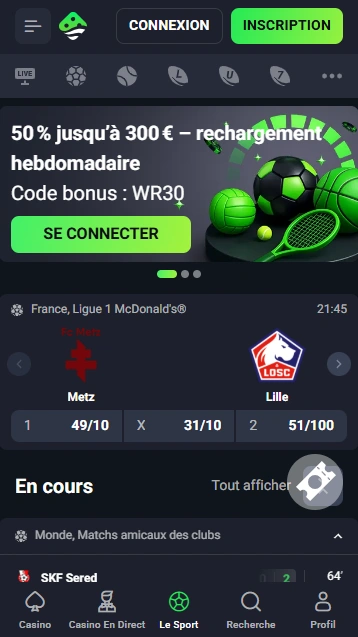 Paris Sportif du LuckyWave Fiable Paris sur les Événements Sportifs sur Wave-Lucky Casino