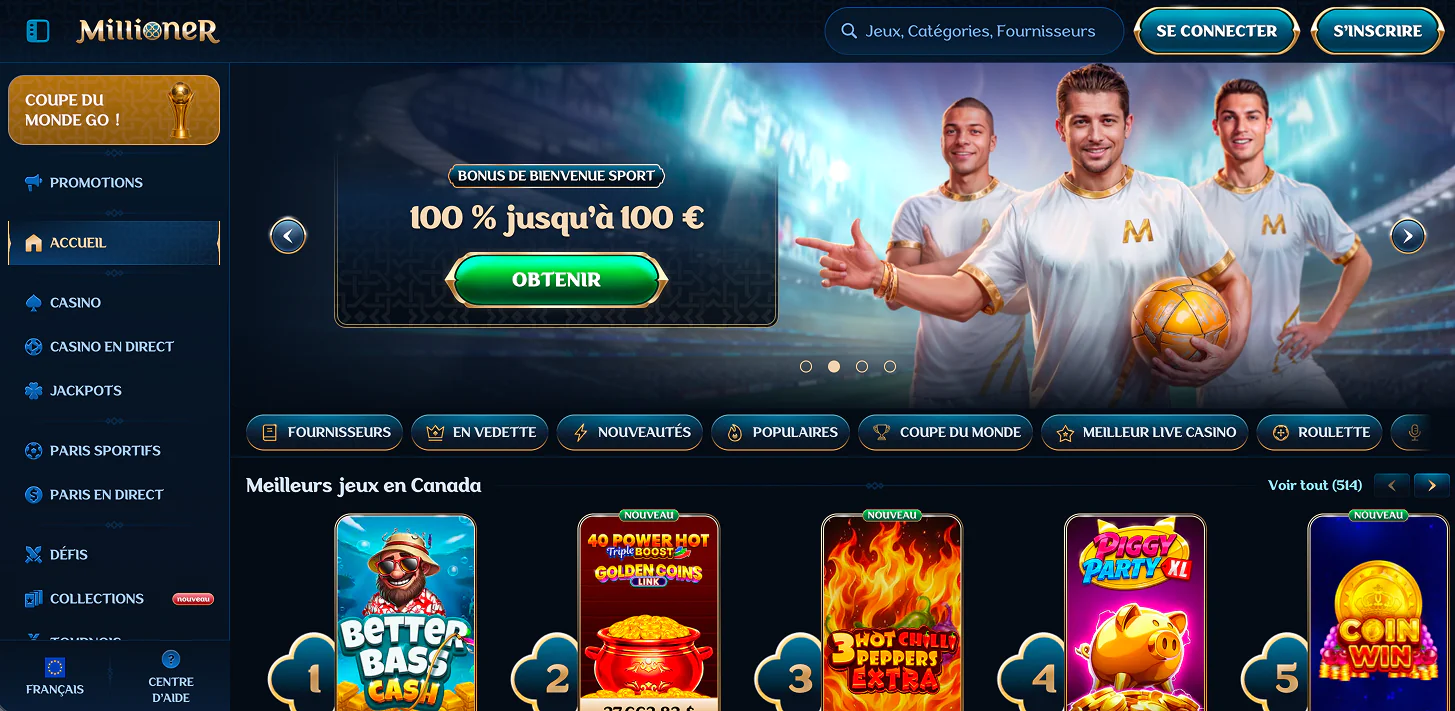 Avis sur le site du casino Millioner destiné aux joueurs français Millioner Casino Avis